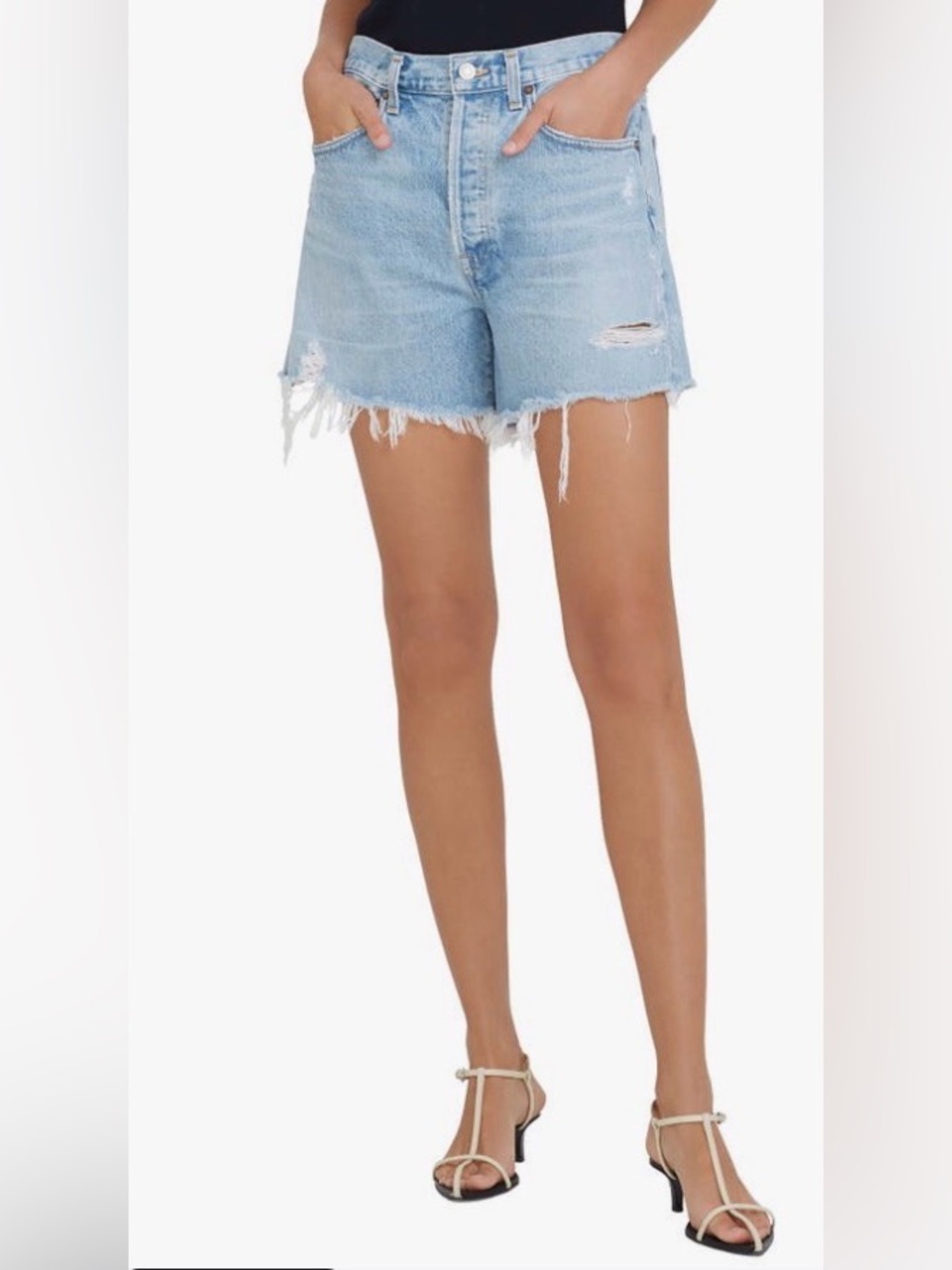 Agolde Parker Long Denim Shorts